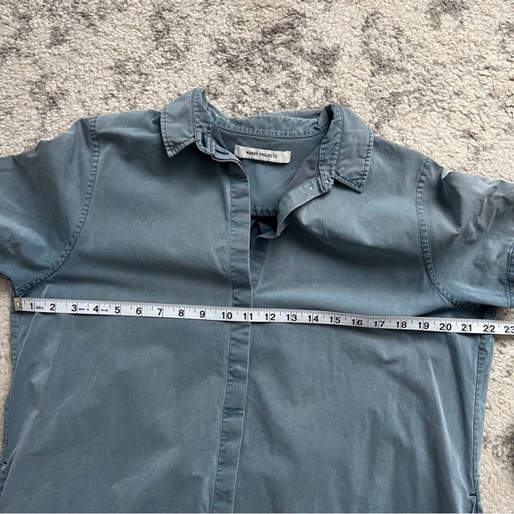 Norse Projects Dida Denim Shirt Dress Short Sleeve Blue Relaxed Casual Womens 38 - Picture 5 of 8